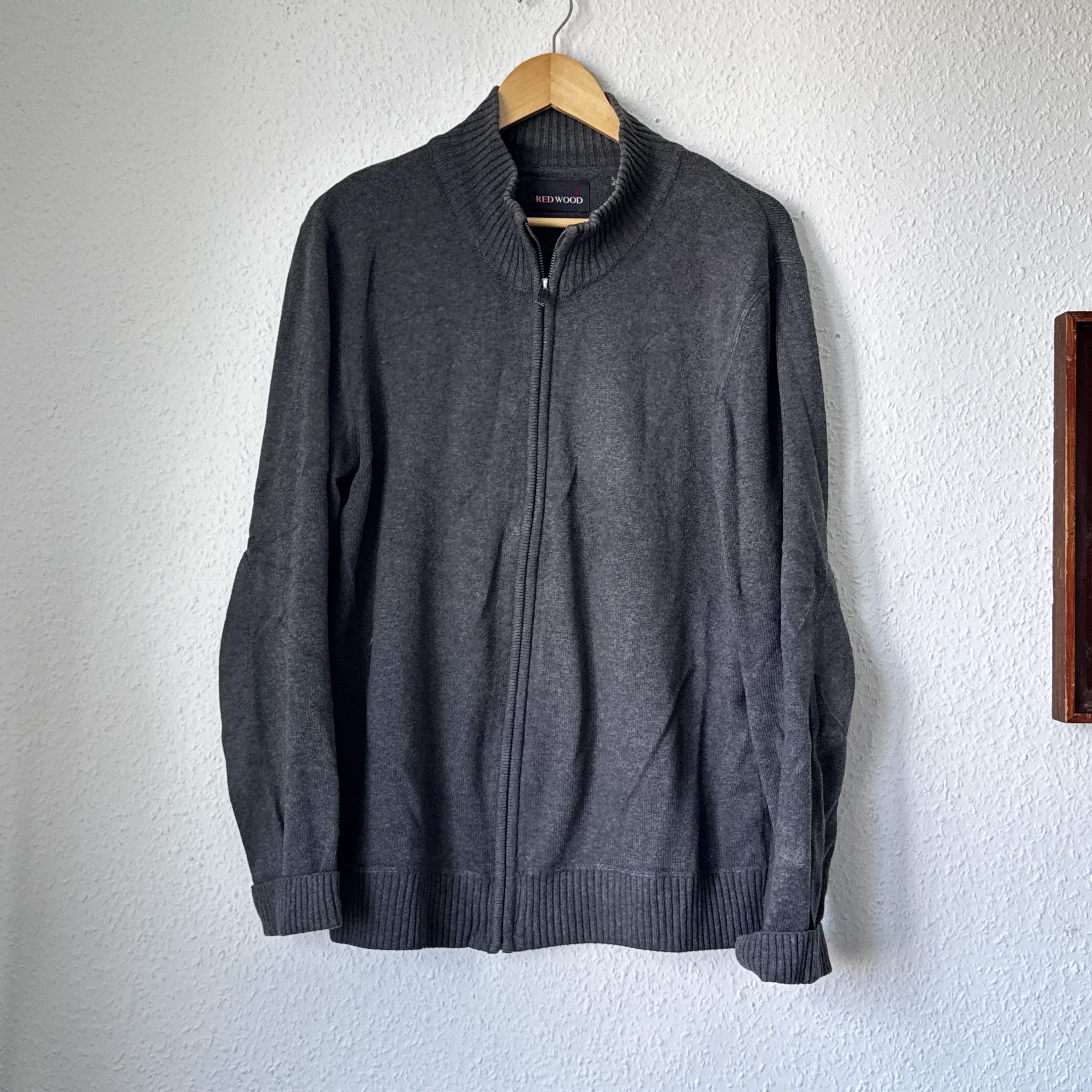 Redwood Grey Full Zip Jumper Medium Ribbed Collar 2300 image 2