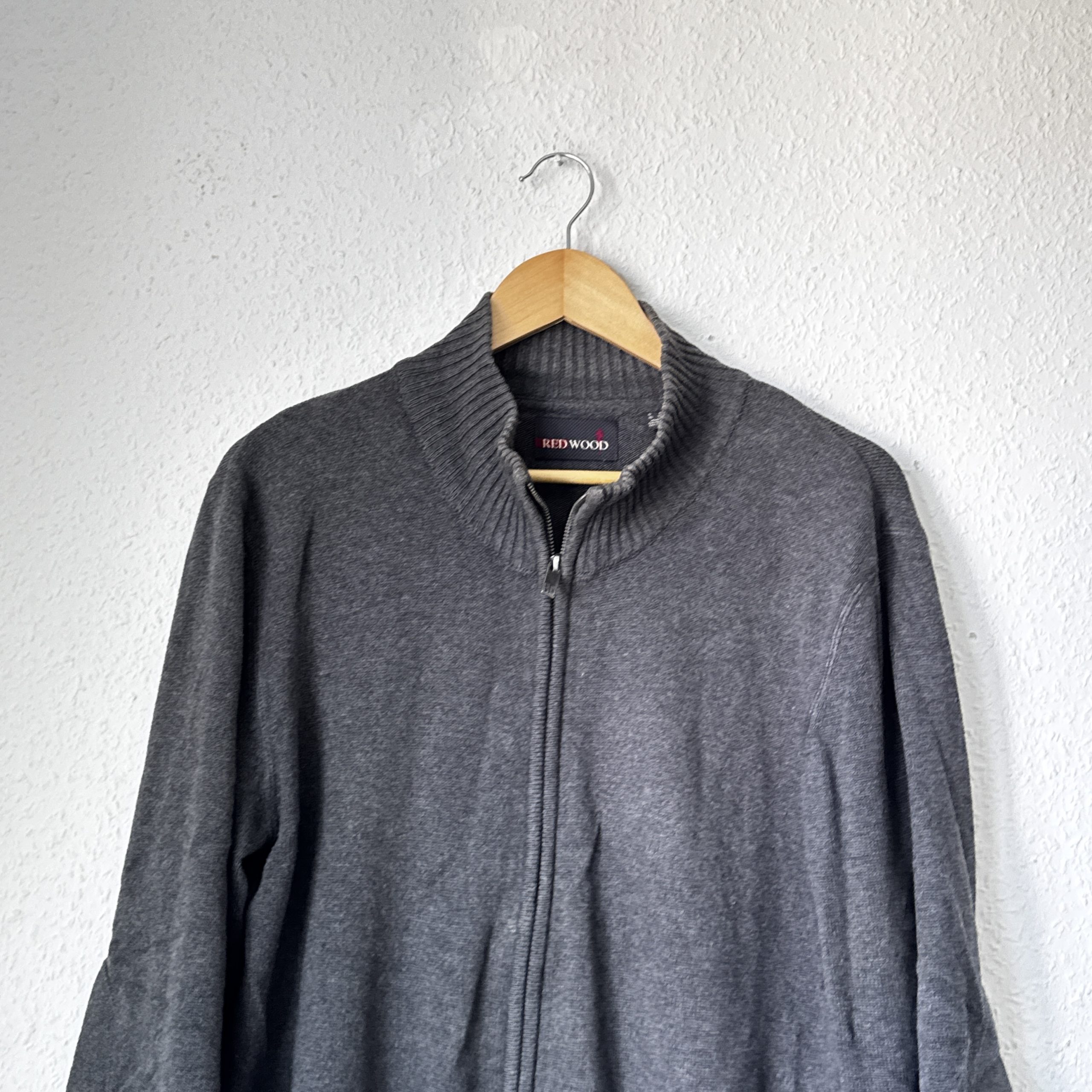 Redwood Grey Full Zip Jumper Medium Ribbed Collar 2300 image 3