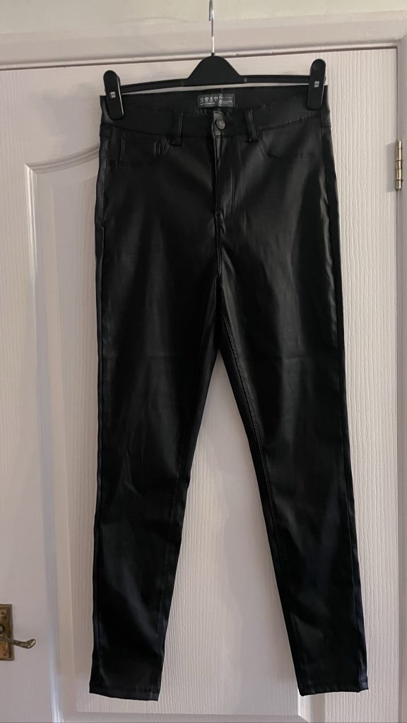 Primark Black Faux Leather Skinny Trousers UK 12