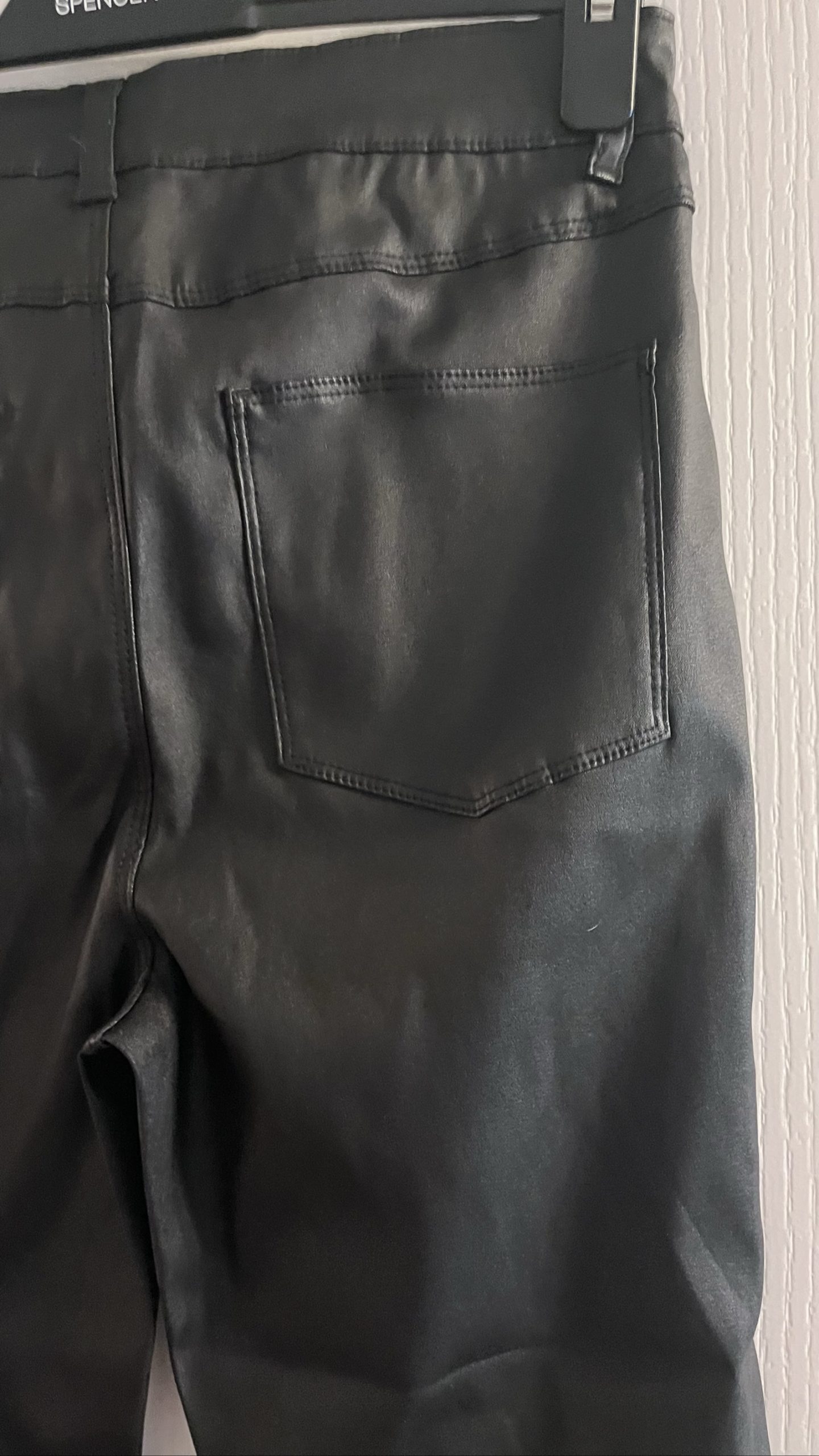 Primark Black Faux Leather Skinny Trousers UK 12 image 4