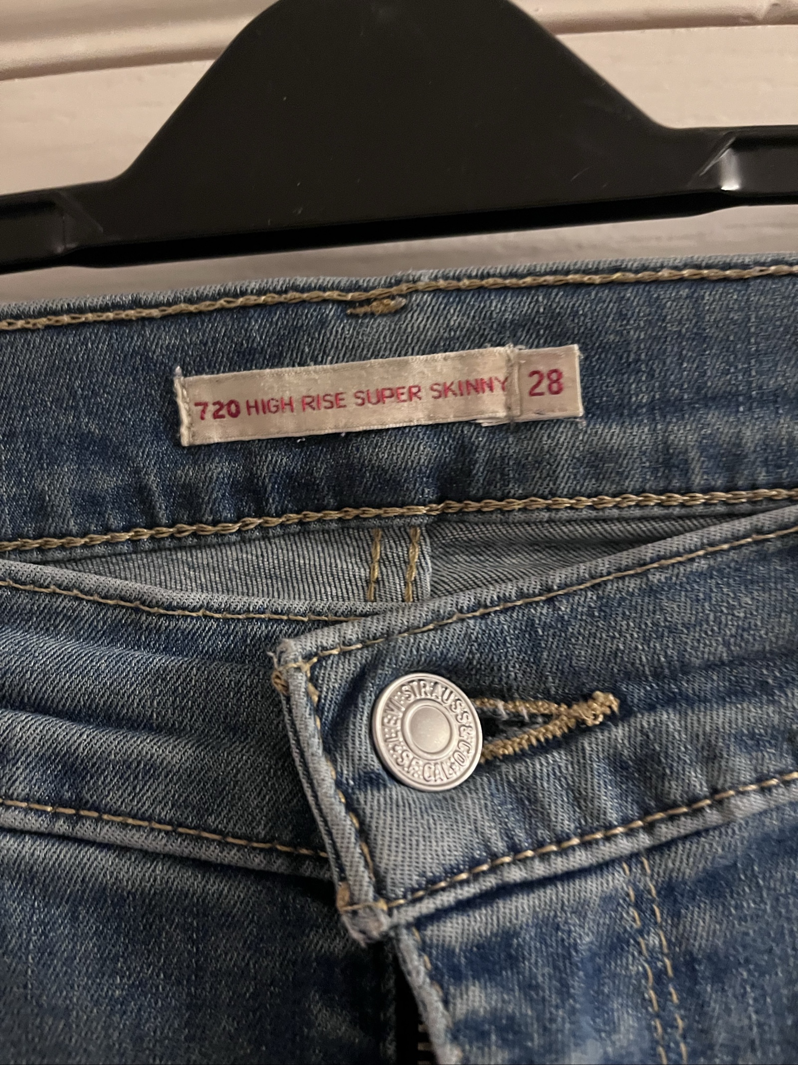 Levi's Blue 720 High Rise Super Skinny Jeans 28