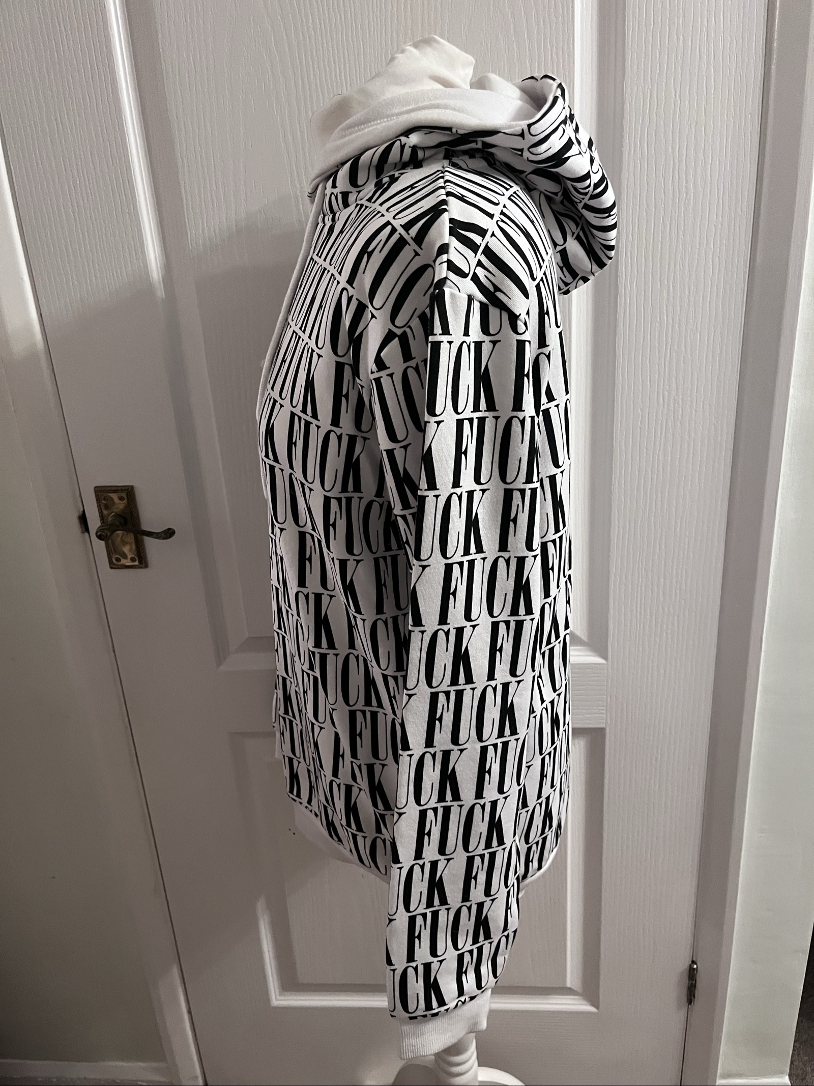 FSBN Black & White Printed Hoodie Medium Regular Fit image 2