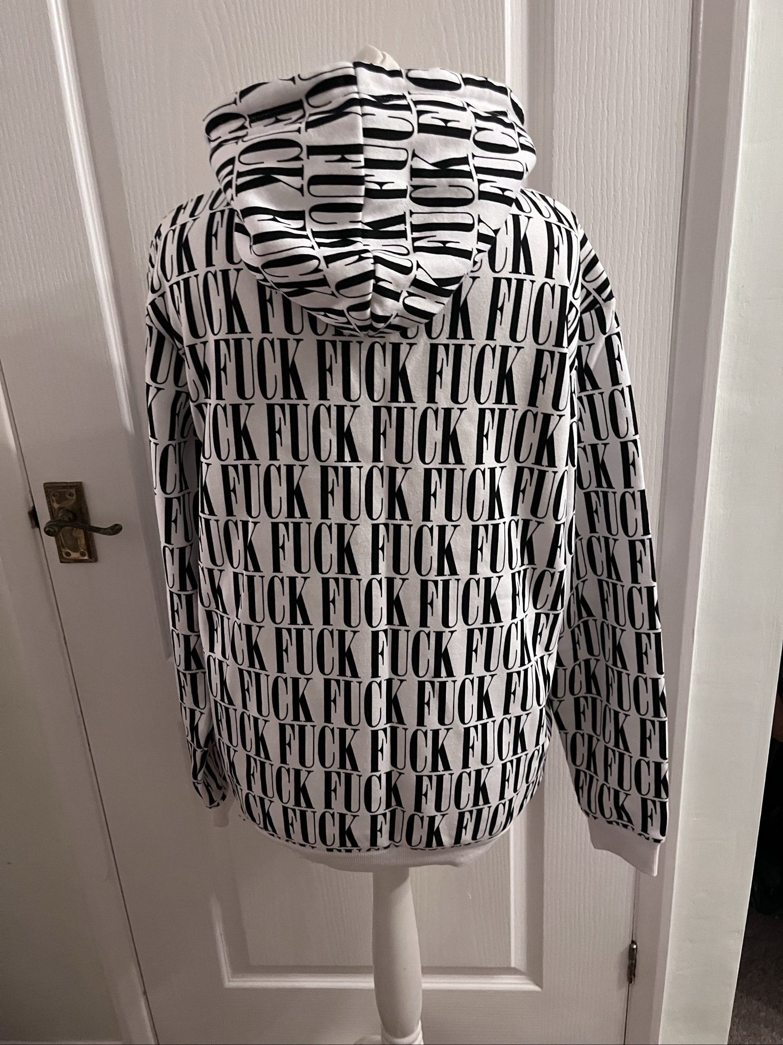 FSBN Black & White Printed Hoodie Medium Regular Fit image 3