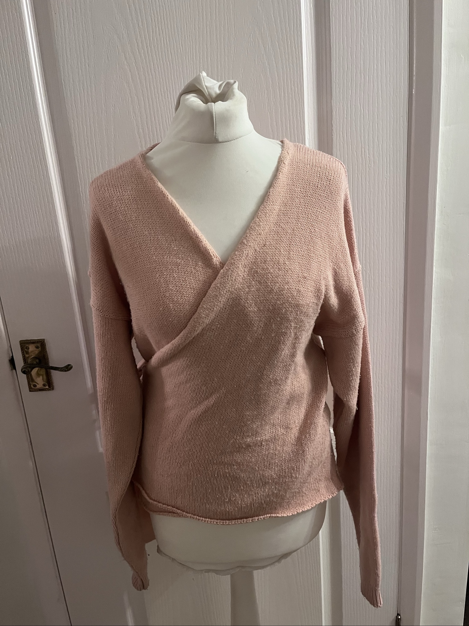 In The Style Pink Wrap Jumper Size 4 Soft Knit Belted