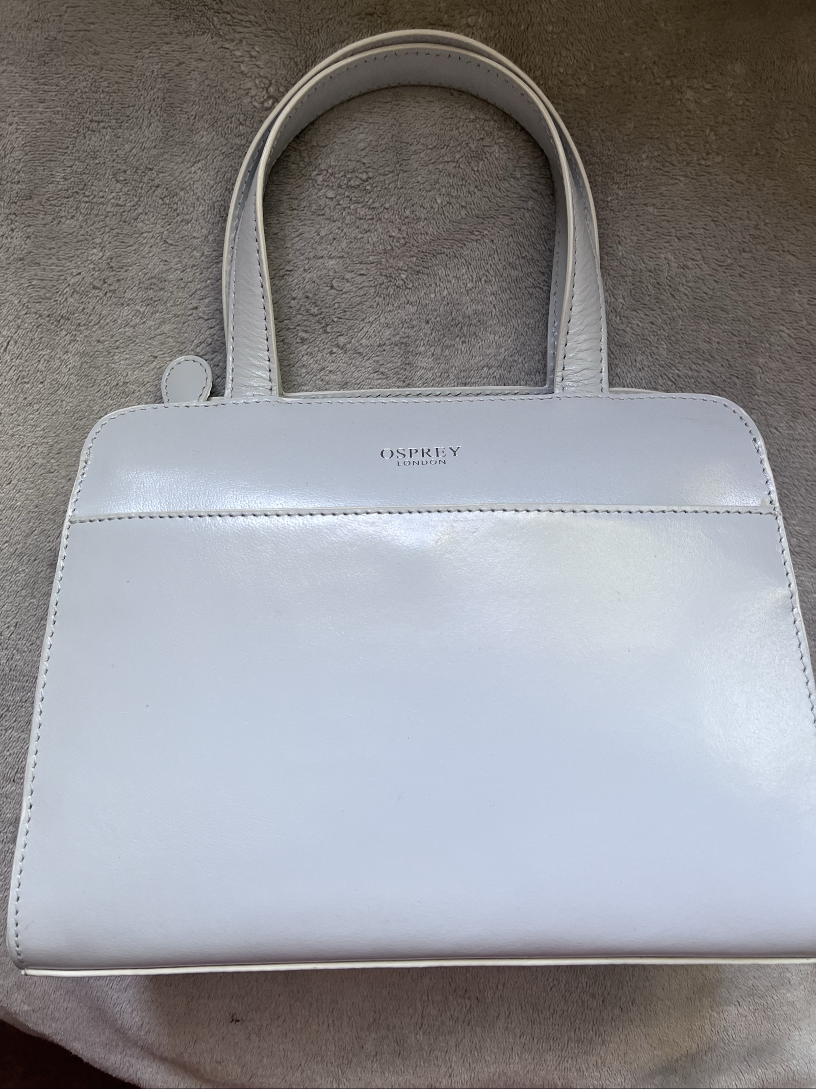 Osprey London pale grey Leather Handbag with Strap Women Other