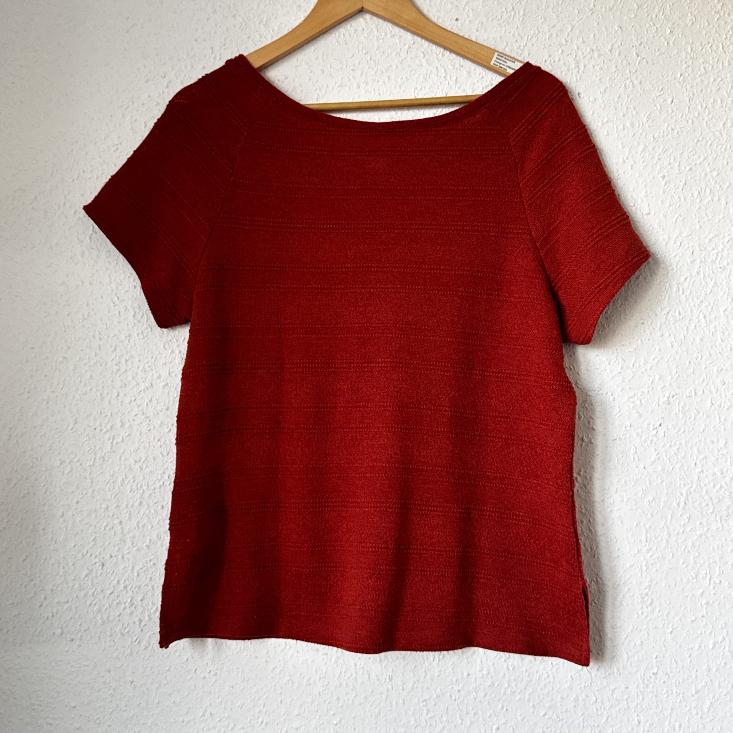 H&M Red Textured Knit Top XL 92% Polyester & 7% Viscose 2279 image 6