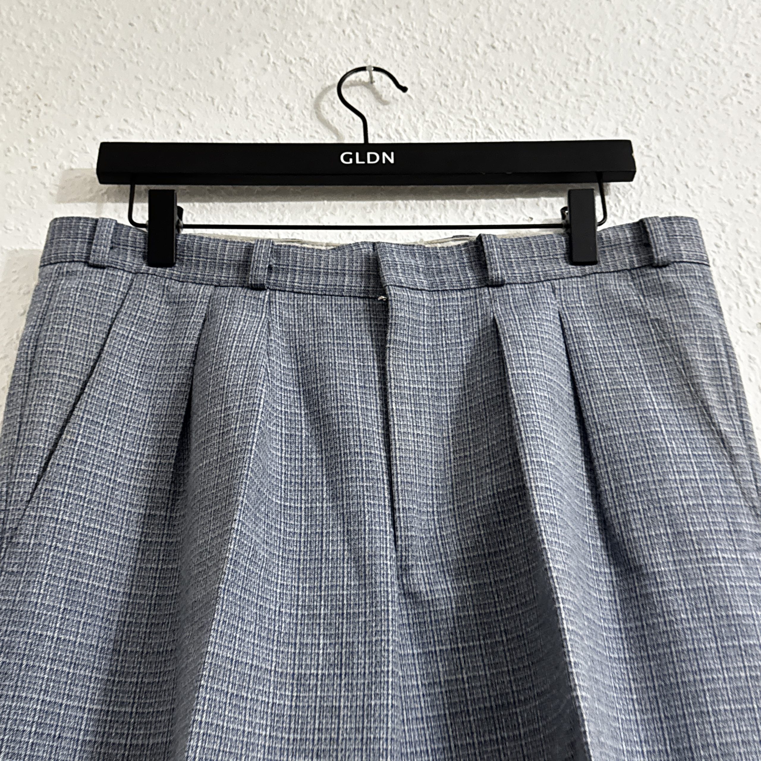 Trevira Grey Checked Pleated Trousers Size 32 2290 image 4