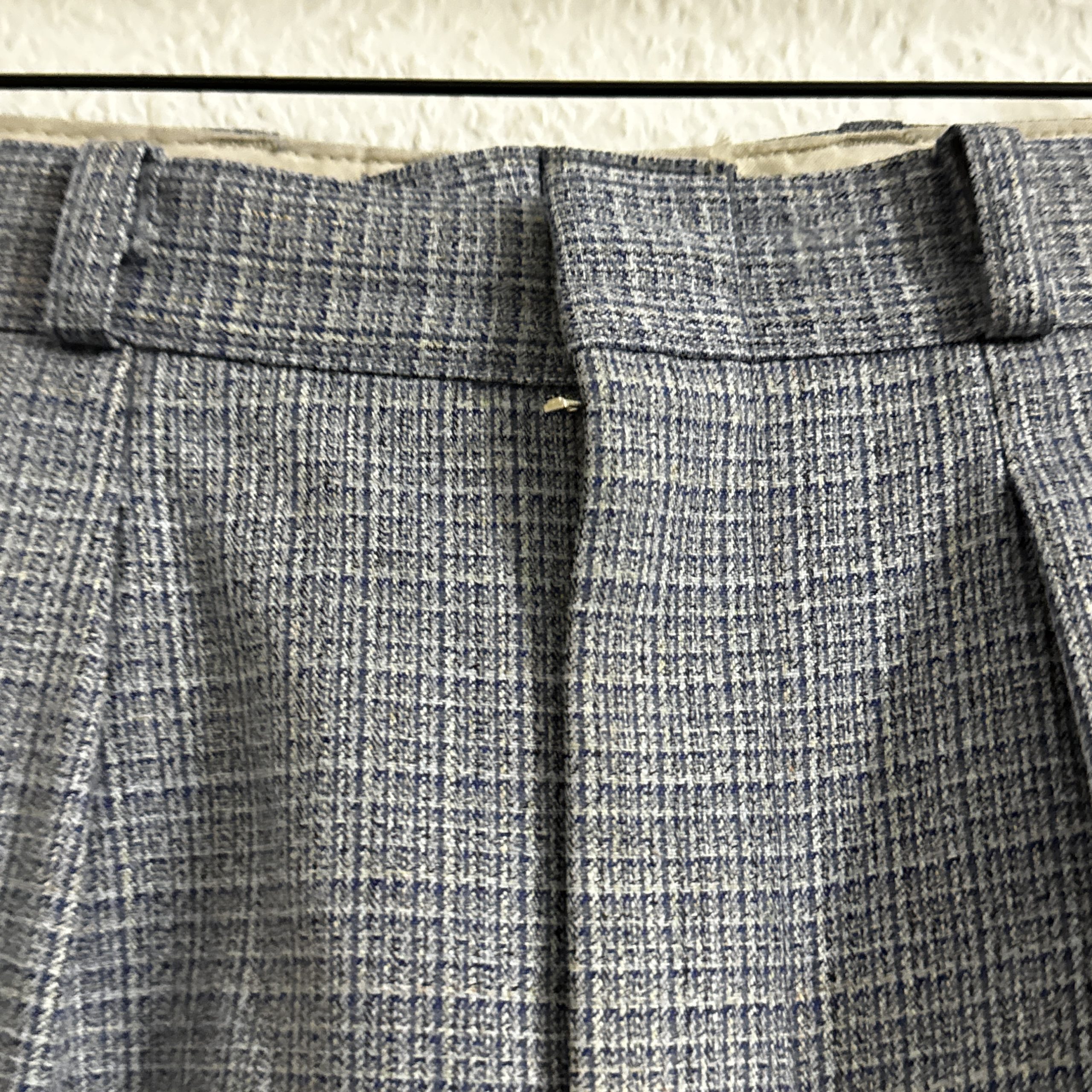 Trevira Grey Checked Pleated Trousers Size 32 2290 image 5