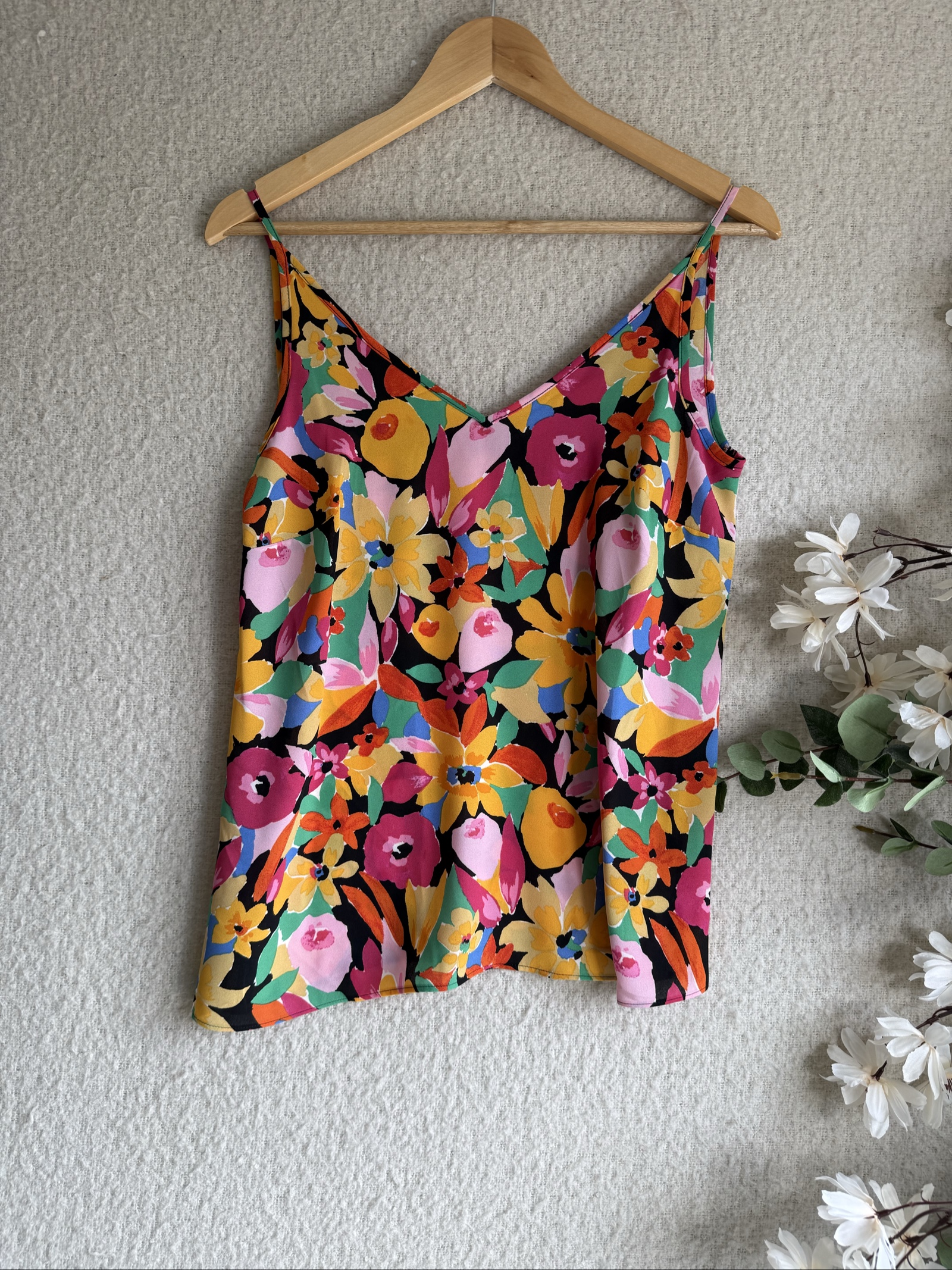 Papaya Multicolour Floral Print Cami Vest Top Size 8 Lightweight Summer Women