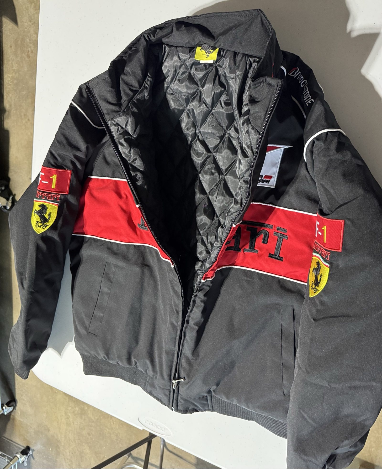 Ferrari Black & Red Racing Jacket Size L with Embroidered Logos image 2