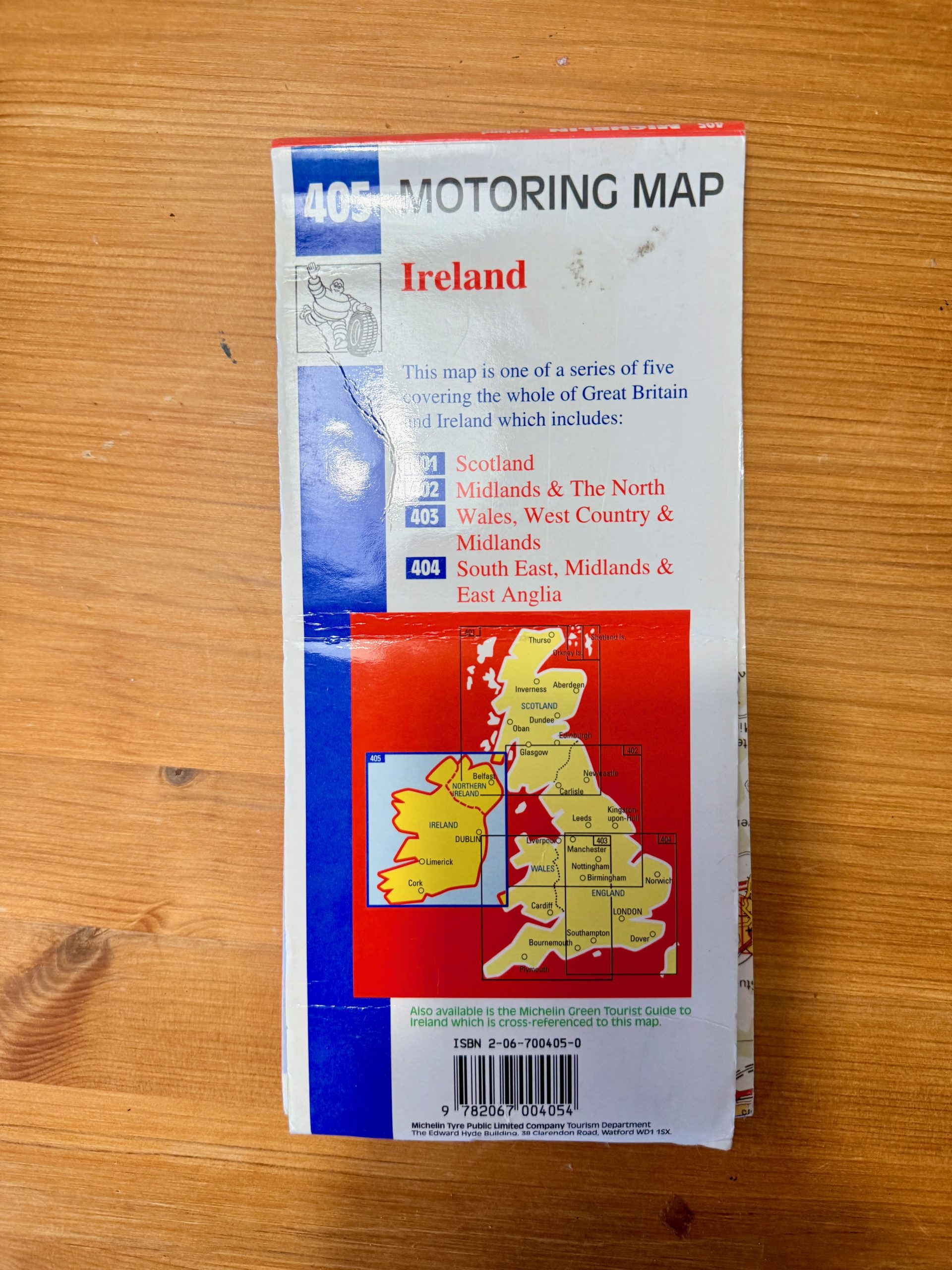 Michelin Blue Ireland Motoring Map 405 Vintage image 2