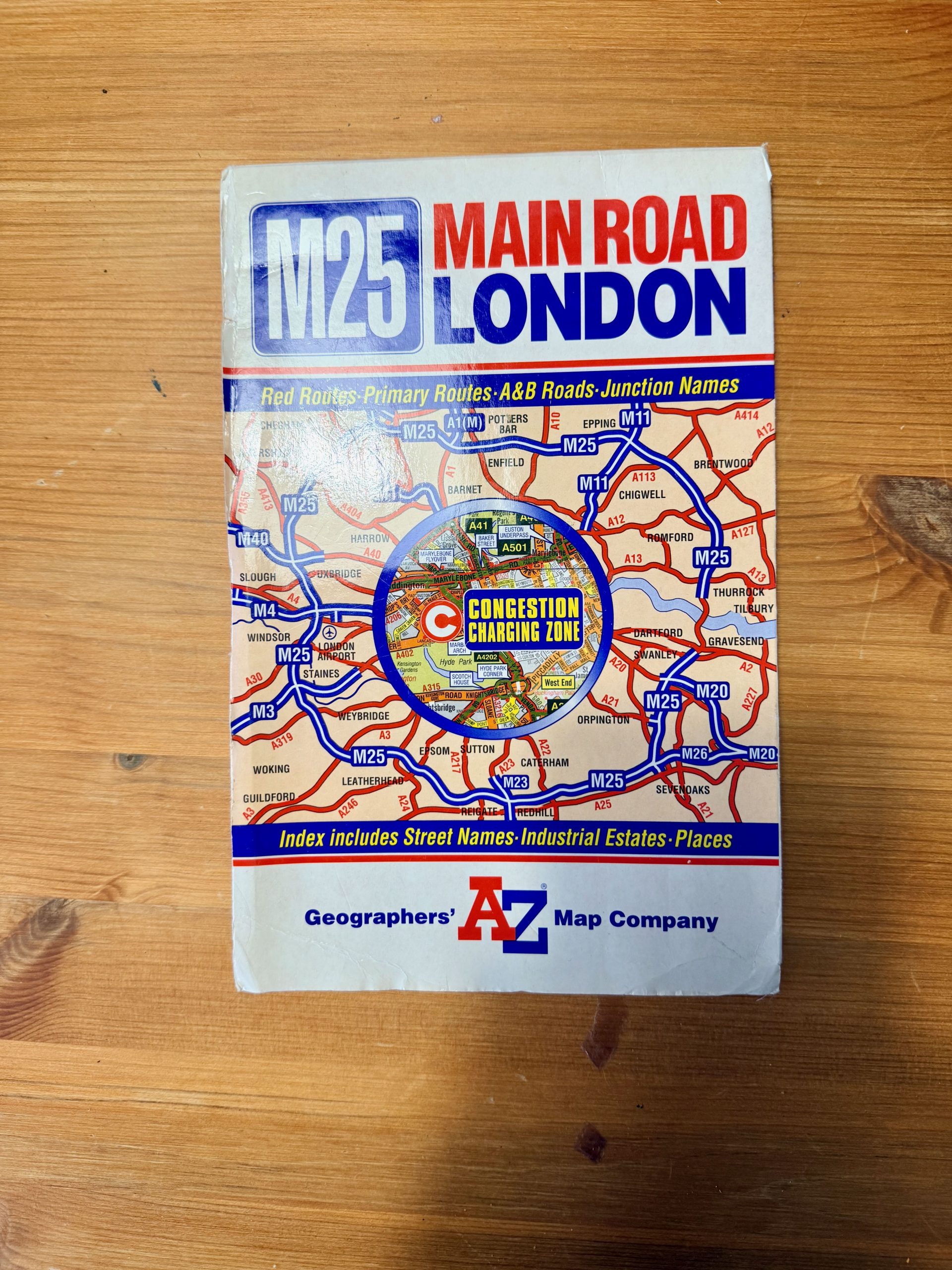 Geographers' A-Z M25 Main Road London Map