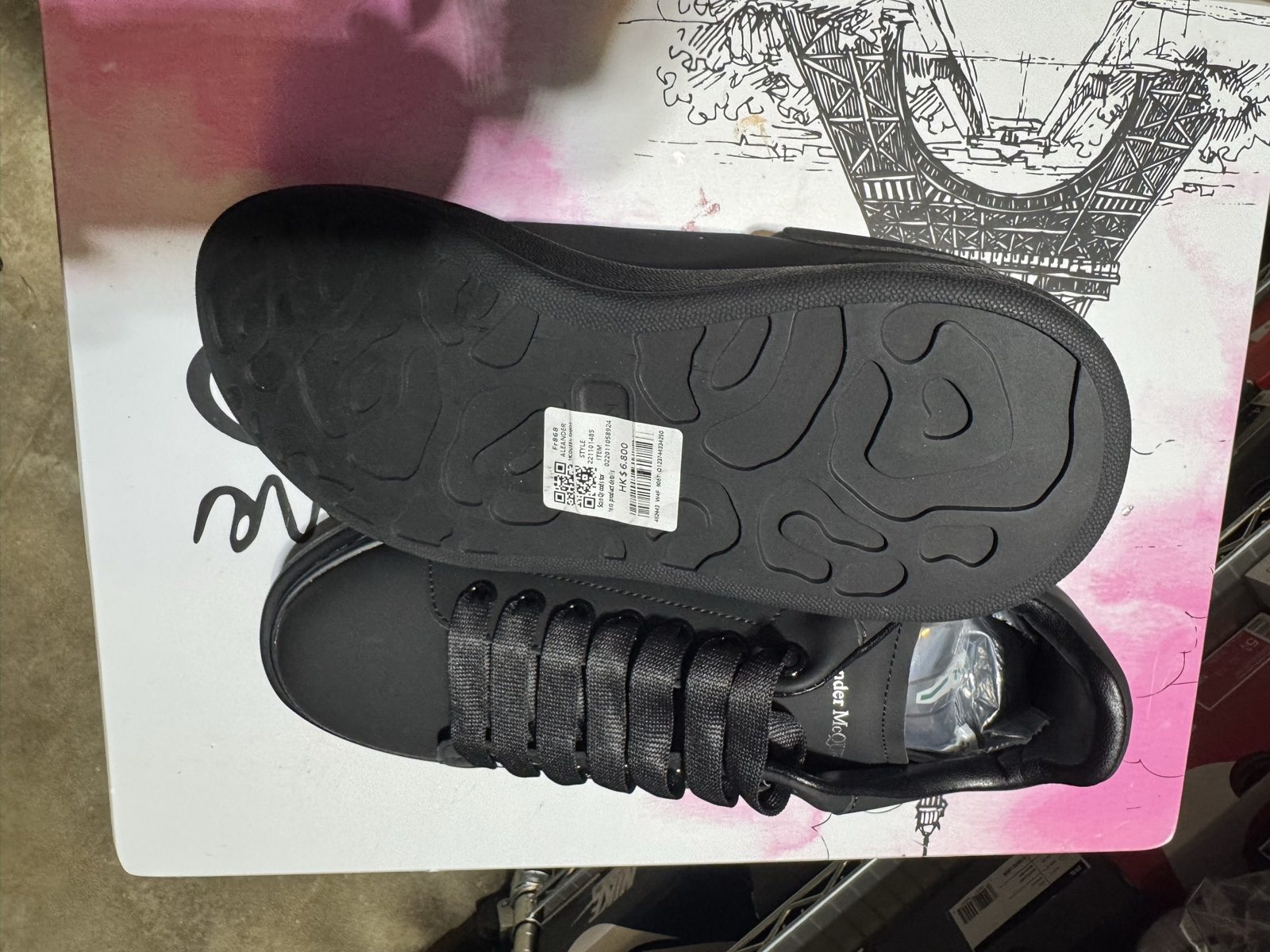 Alexander McQueen Black Graffiti Black Logo Lace-Up - size EUR 41 D image 3
