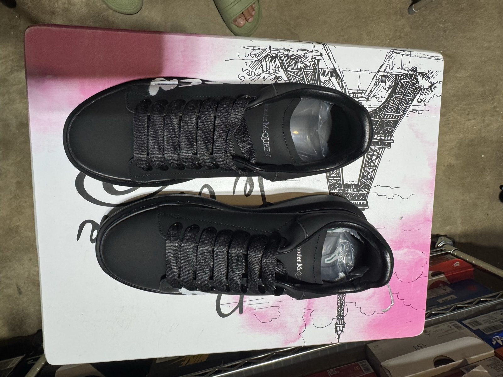 Alexander McQueen Black Graffiti Black Logo Lace-Up - size EUR 41 D image 5