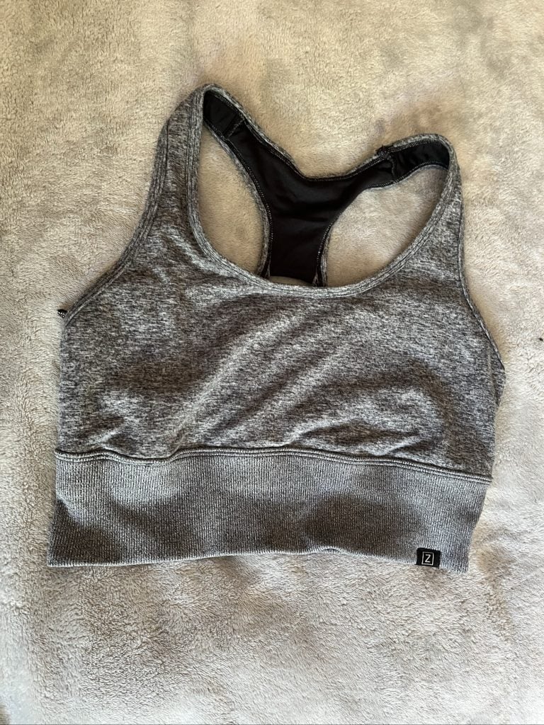 Zella Grey Marl Racerback Sports Bra Medium Stretch M
