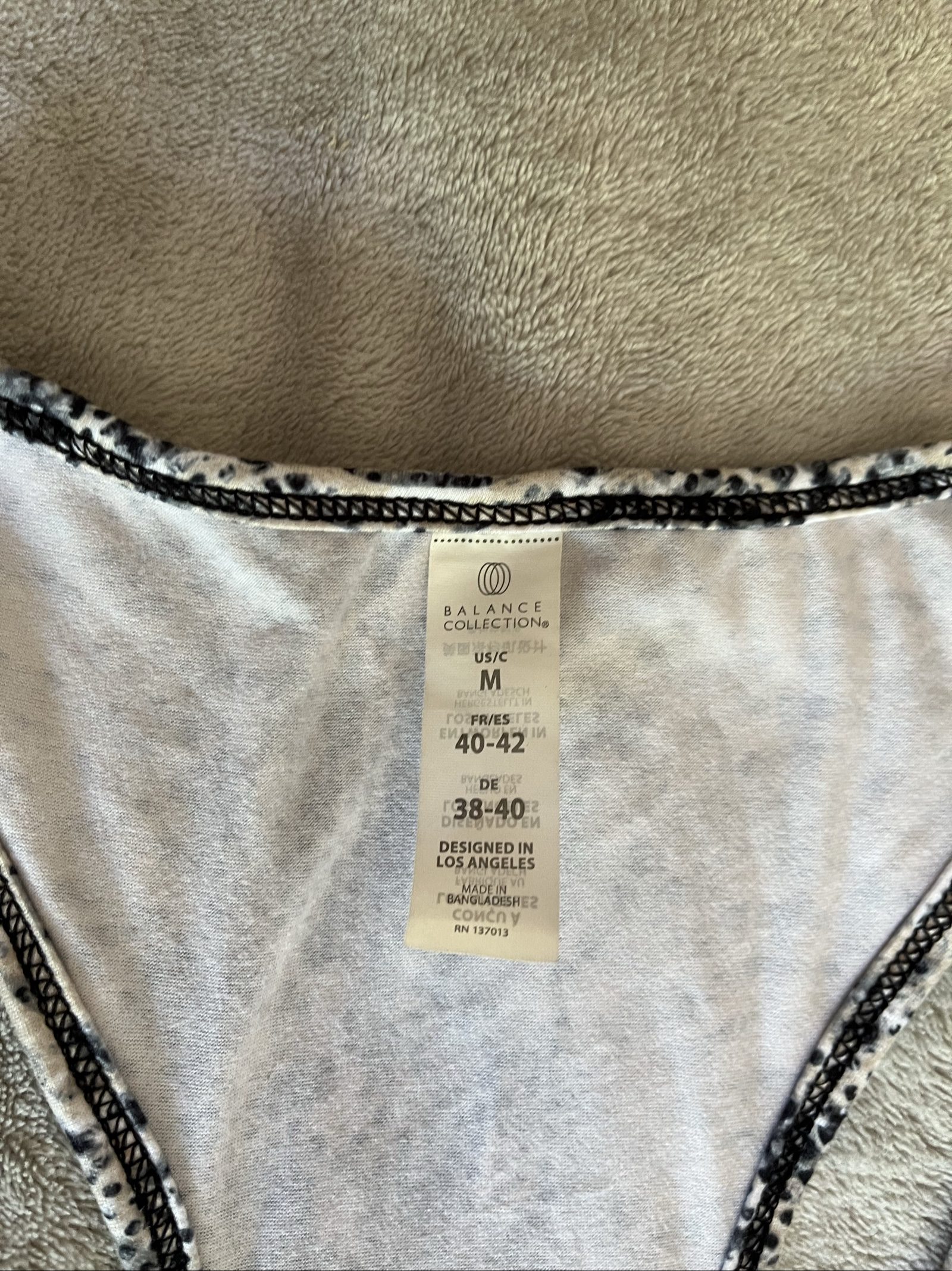 Balance Collection Black & White Snake Pattern Racerback Top Medium image 2