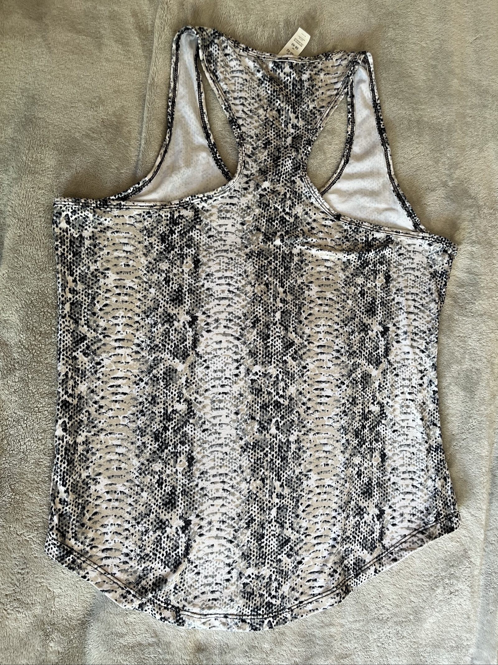Balance Collection Black & White Snake Pattern Racerback Top Medium image 3