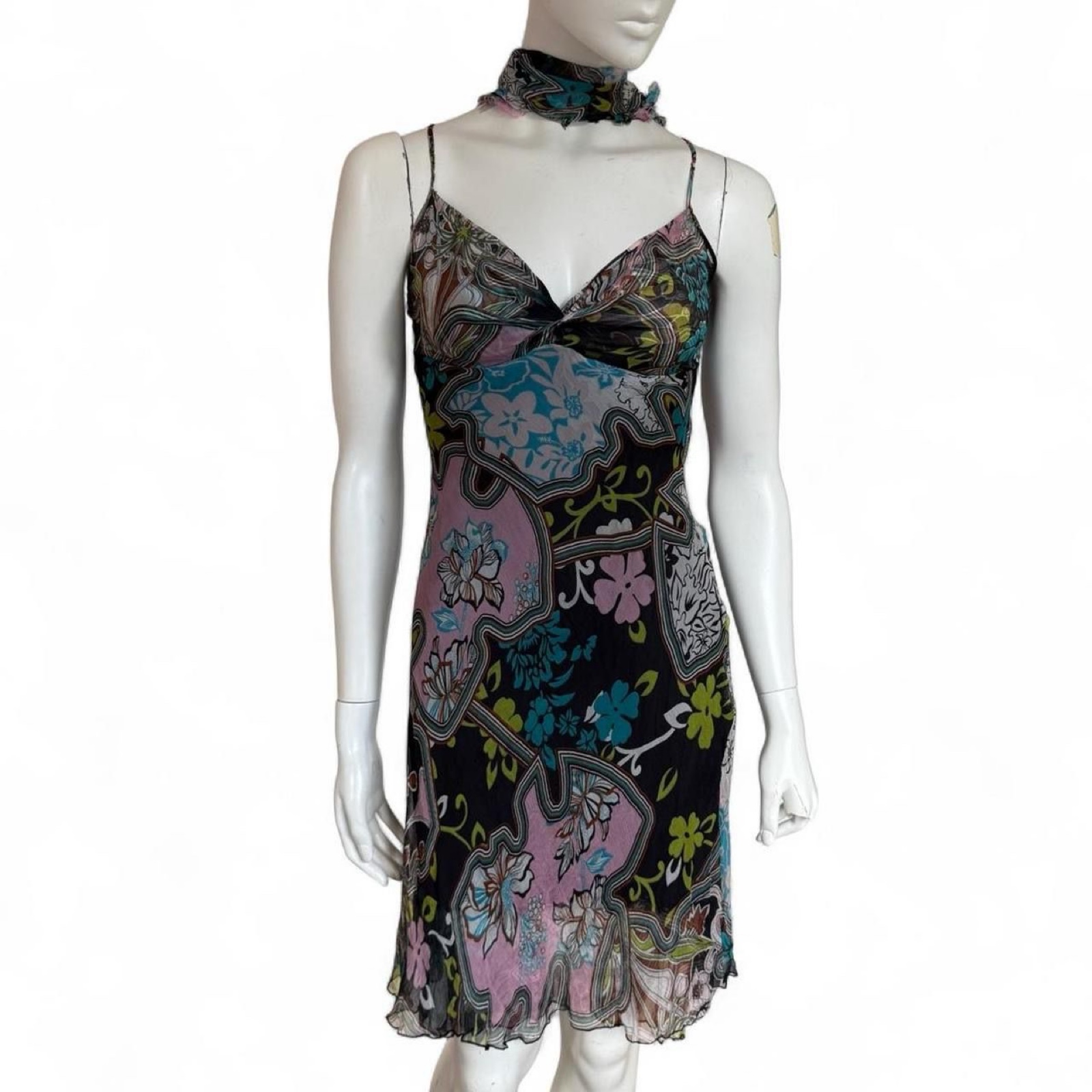 Vintage Blu in Firenze Dress and Scarf - UK S