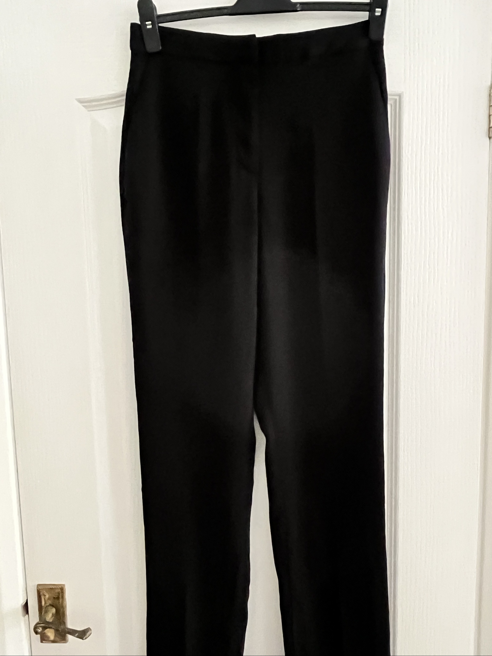 H&M Black Straight Leg Trousers UK 10 Polyester