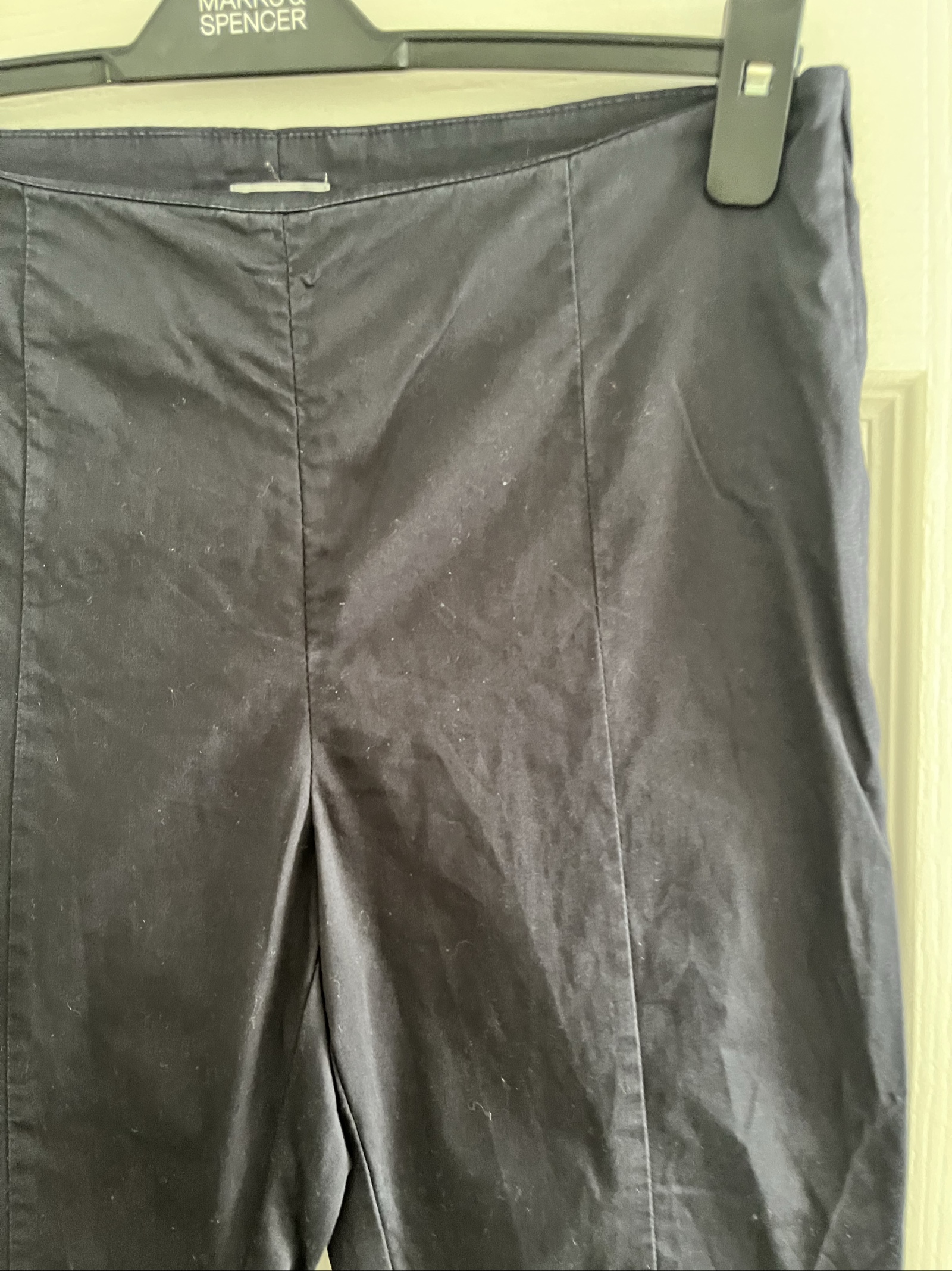 H&M Navy Classic Cropped Trousers UK 12 Modern Fit image 2