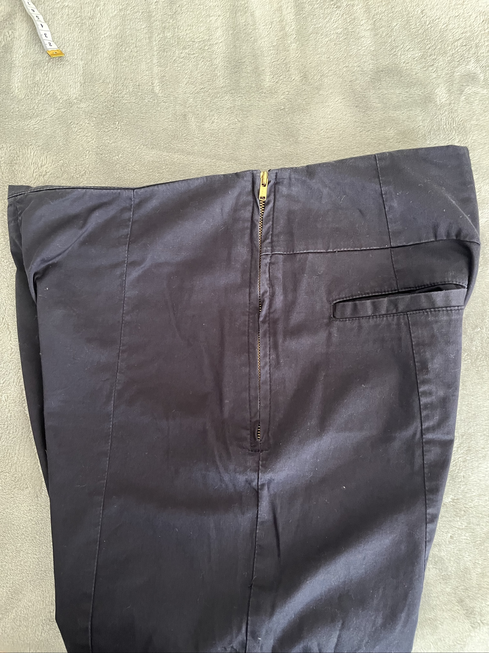 H&M Navy Classic Cropped Trousers UK 12 Modern Fit image 4