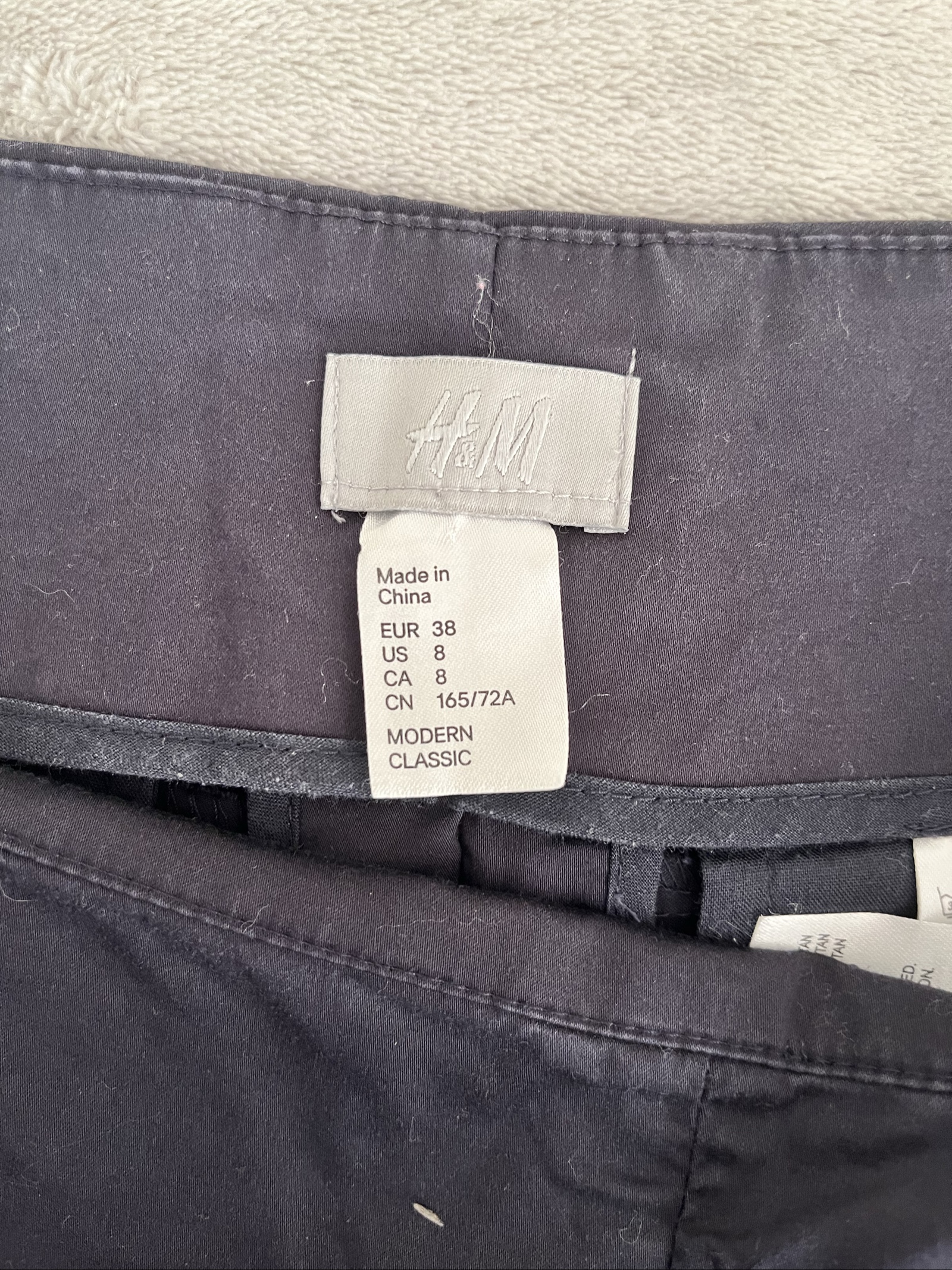 H&M Navy Classic Cropped Trousers UK 12 Modern Fit image 5
