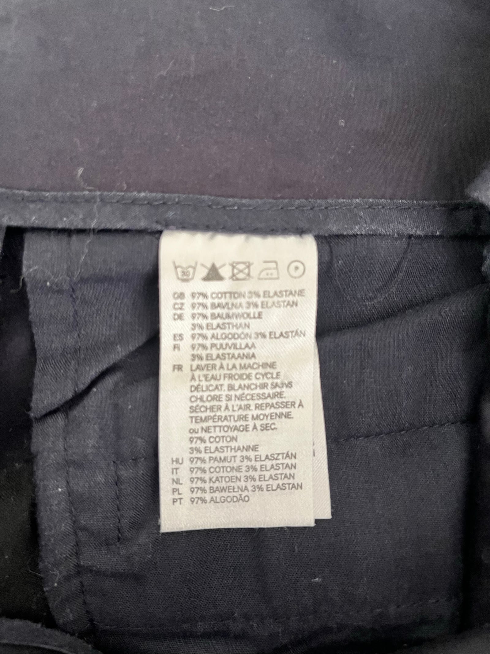 H&M Navy Classic Cropped Trousers UK 12 Modern Fit image 6