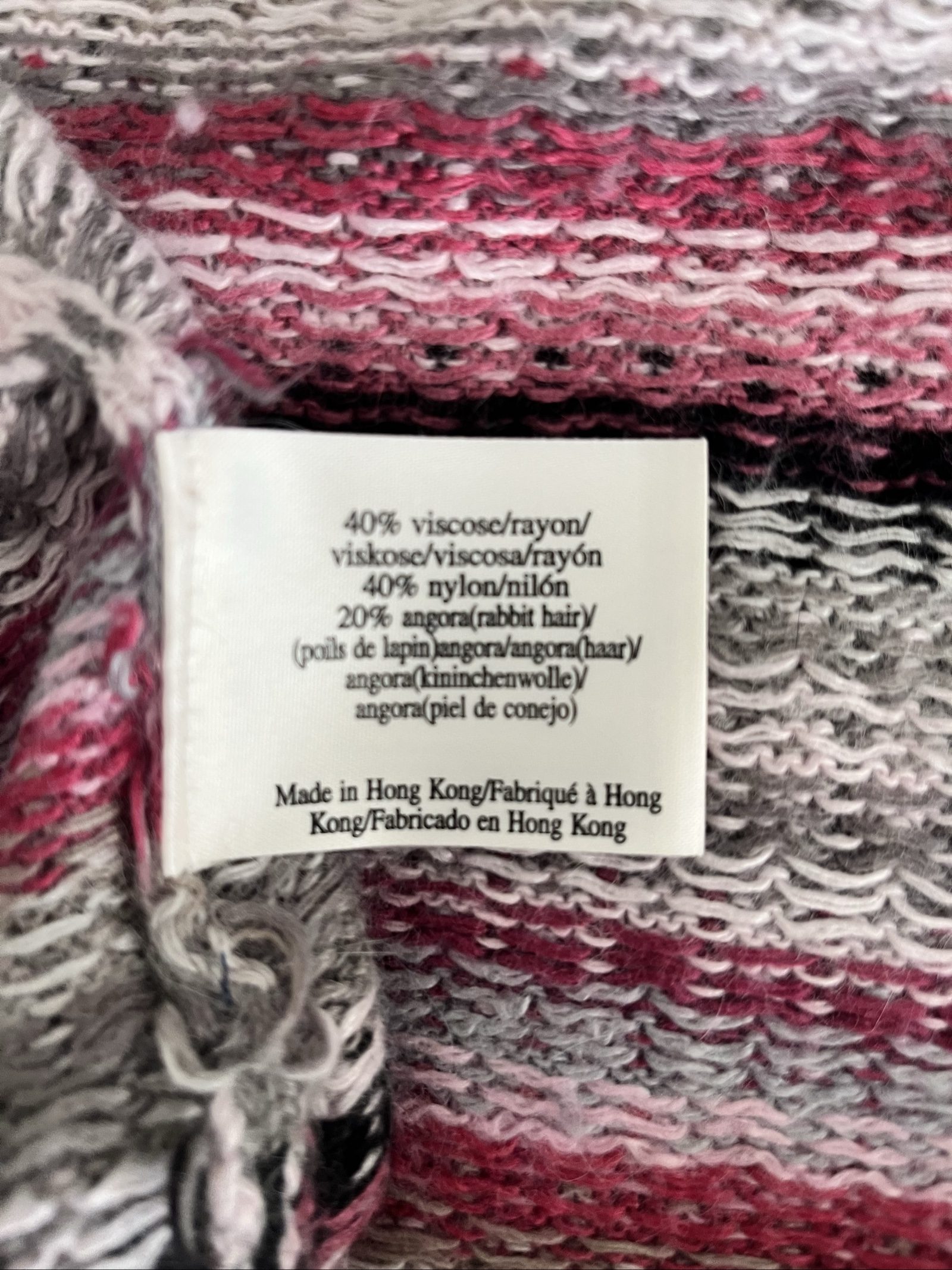 Vintage Laura Ashley Pink Grey & Black Patterned Knit Cardigan UK 12 image 7
