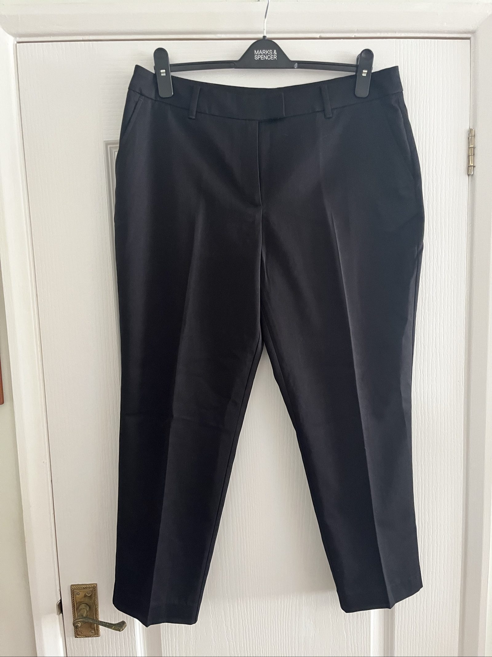 Principles Petite Black Trousers Size 16 Polyester Viscose