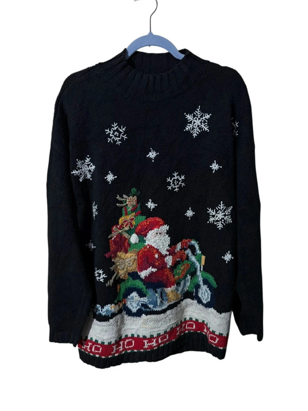 Vintage Christmas Sweater - heavy Knitted - Hand Crocheted image 2