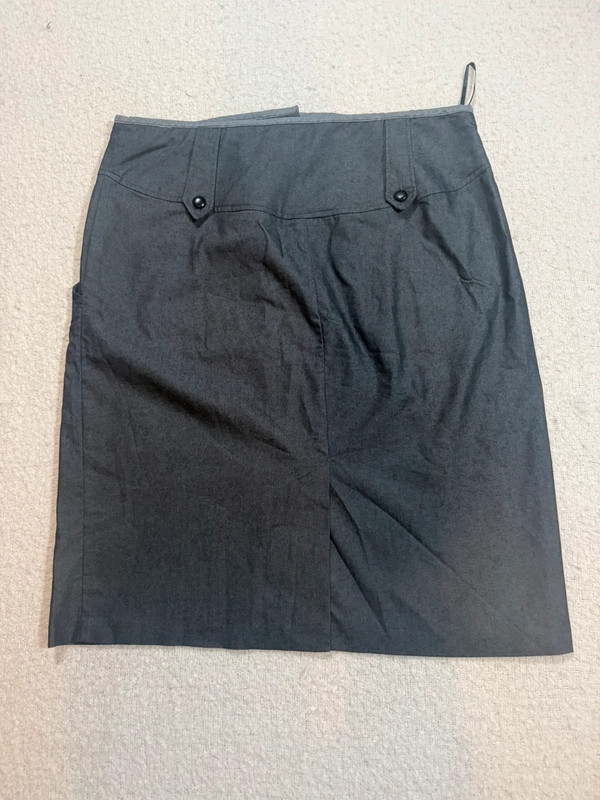 Red herring size 18 grey button front pencil skirt high waist tailored smart image 3