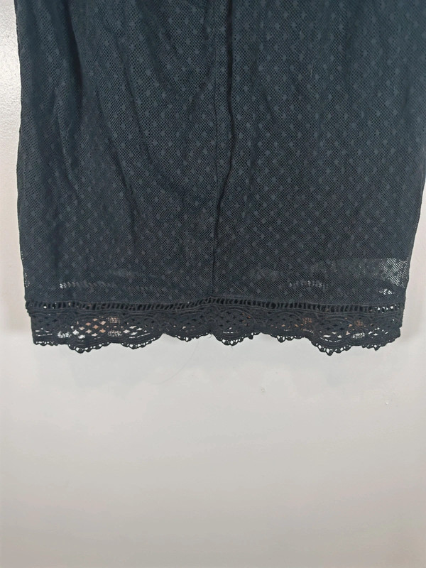 La Redoute Black Textured Mini Skirt - UK 10 / US 8 - Lace Hem Cotton Blend - Swiss image 5