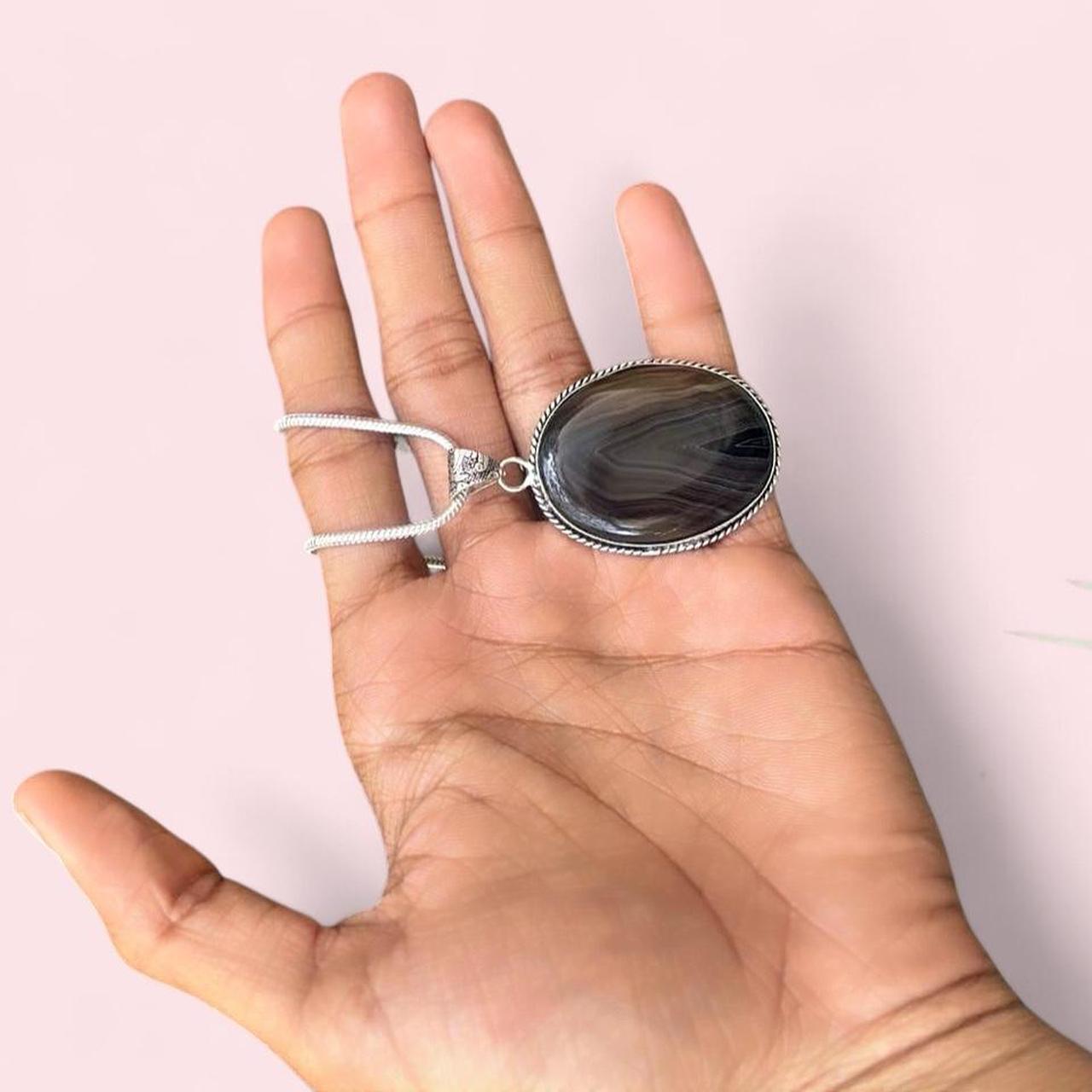 Lapis lazuli bracelet with metal chain, crafted from natural gemstone image 2