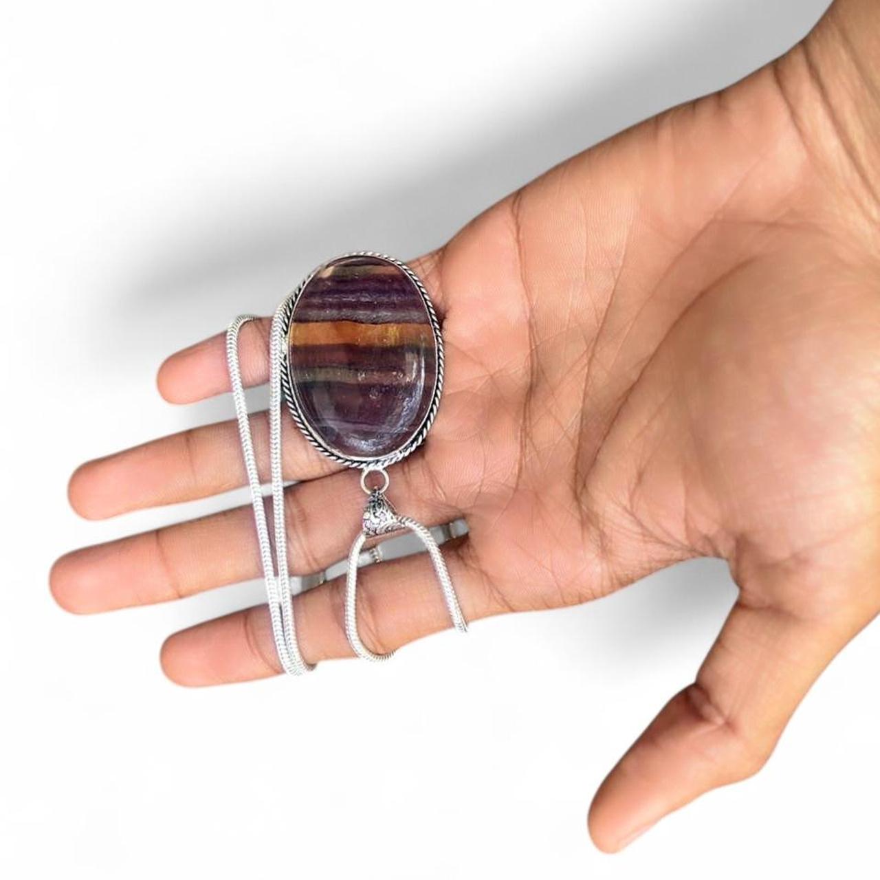 Lapis lazuli bracelet with metal chain, crafted from natural gemstone image 3