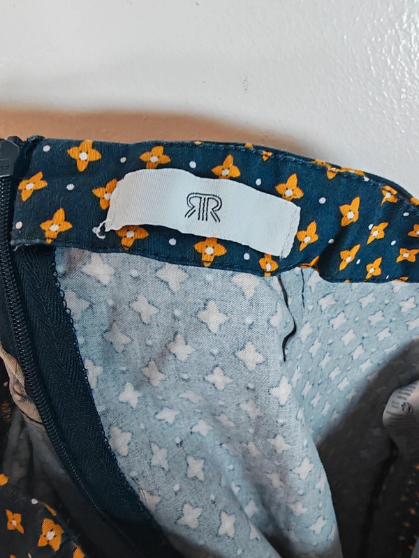 La Redoute RR Navy Geometric Print Pencil Skirt Women’s UK 10 Stretch Cotton image 4