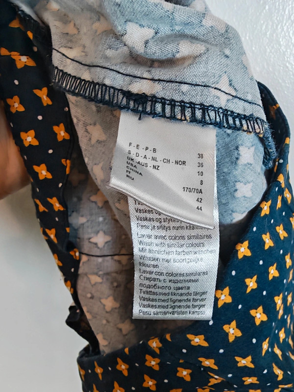 La Redoute RR Navy Geometric Print Pencil Skirt Women’s UK 10 Stretch Cotton image 5