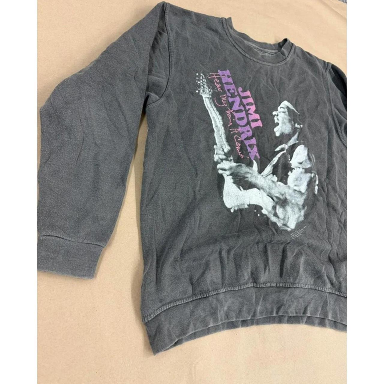 Jimi Hendrix Graphic Crewneck Sweatshirt – Grey – Size S image 2