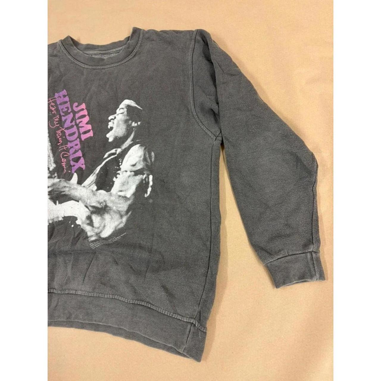 Jimi Hendrix Graphic Crewneck Sweatshirt – Grey – Size S image 3