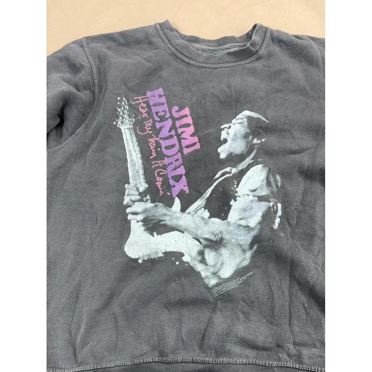 Jimi Hendrix Graphic Crewneck Sweatshirt – Grey – Size S image 7