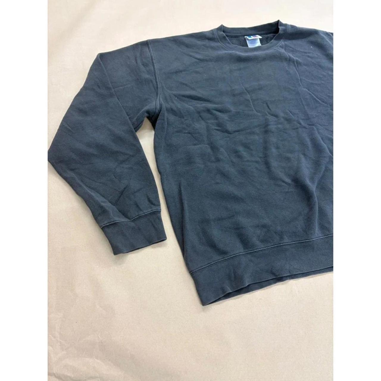 Russell Athletic Black Crewneck Sweatshirt – Classic Blank Fleece (Size 2XL) image 2