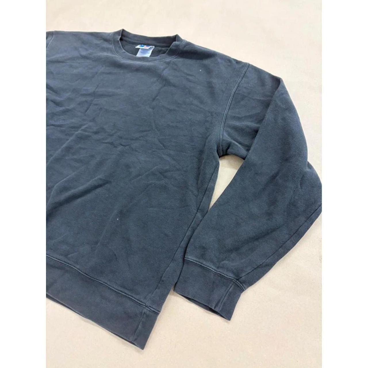 Russell Athletic Black Crewneck Sweatshirt – Classic Blank Fleece (Size 2XL) image 3
