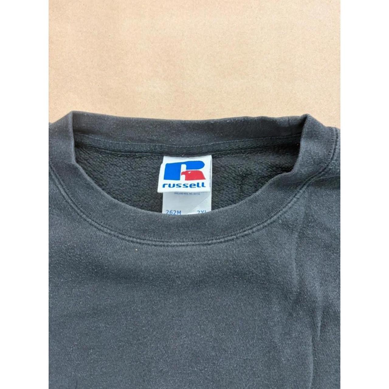 Russell Athletic Black Crewneck Sweatshirt – Classic Blank Fleece (Size 2XL) image 4