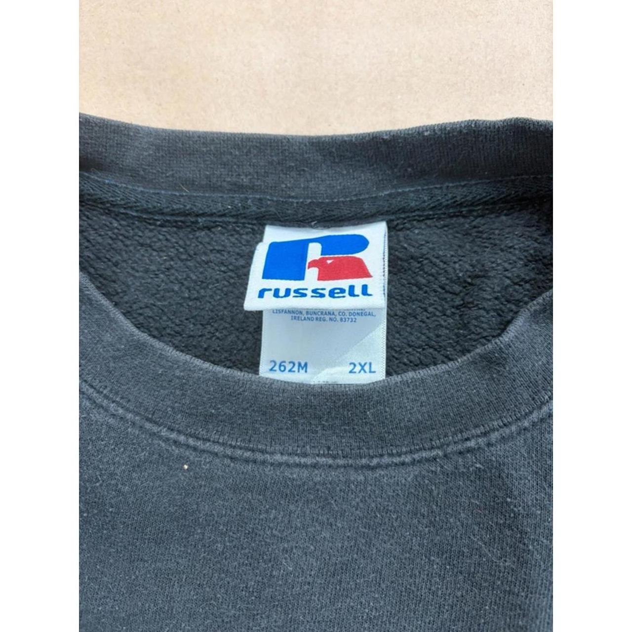 Russell Athletic Black Crewneck Sweatshirt – Classic Blank Fleece (Size 2XL) image 5