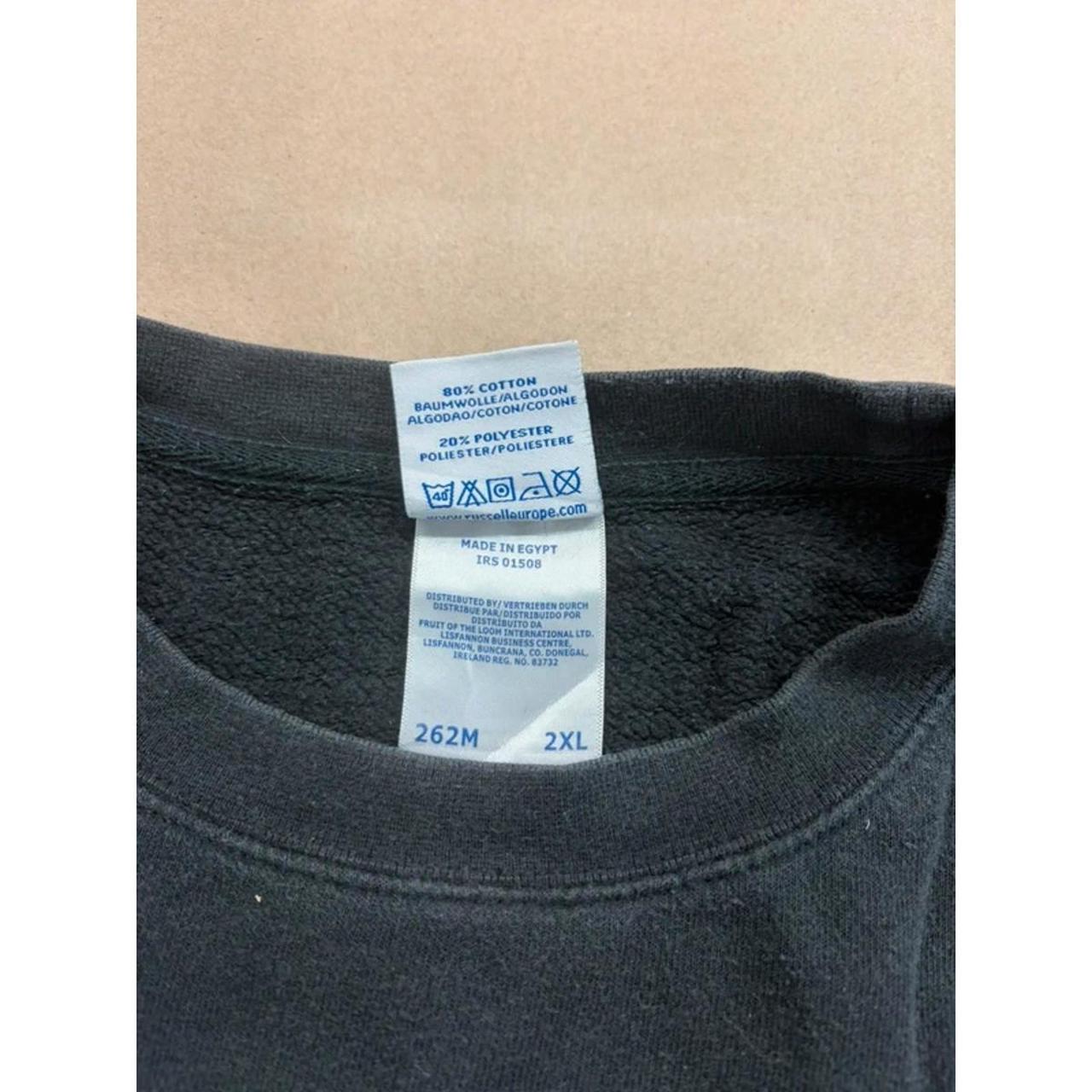 Russell Athletic Black Crewneck Sweatshirt – Classic Blank Fleece (Size 2XL) image 6