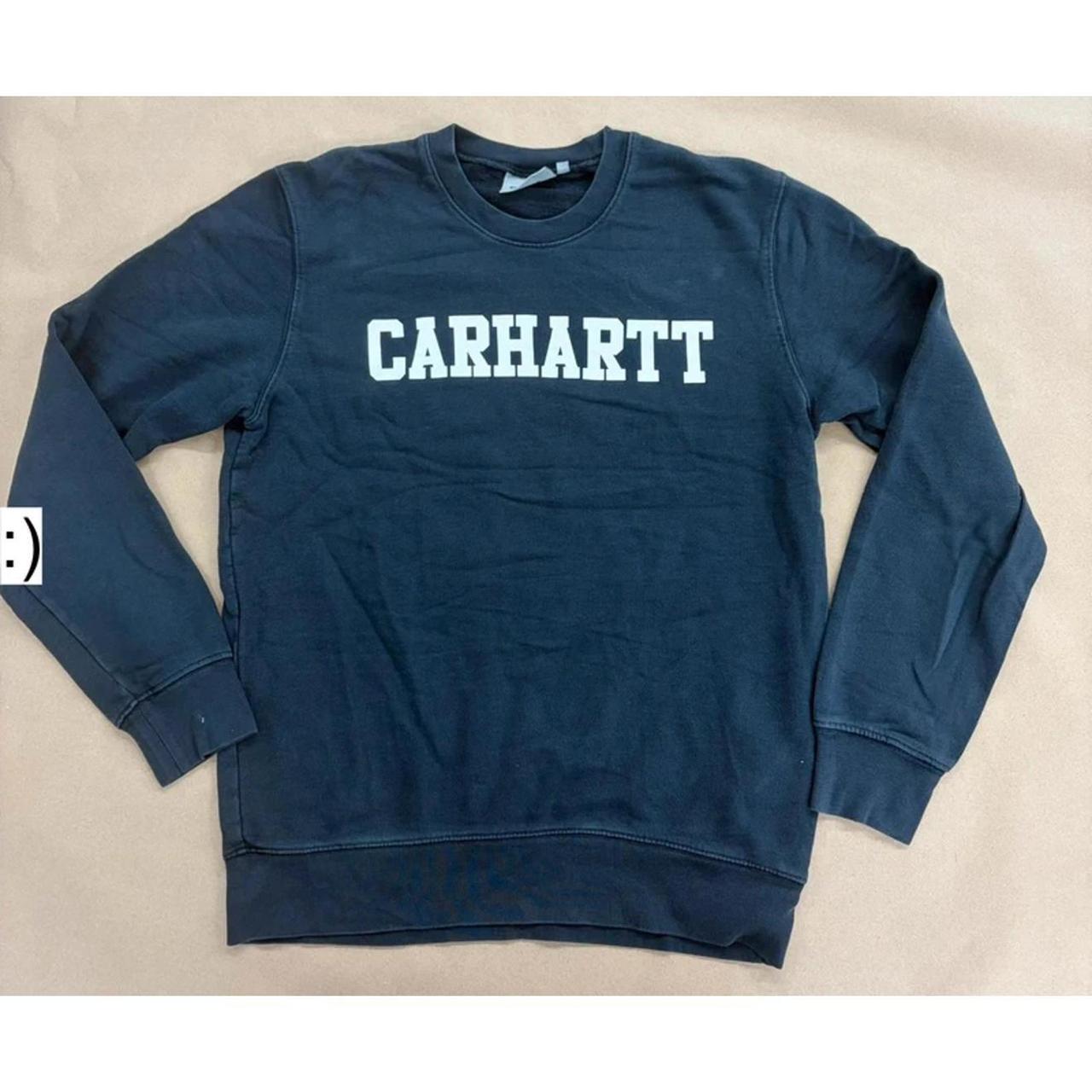 Carhartt Logo Crewneck Sweatshirt – Navy Blue (Size S)