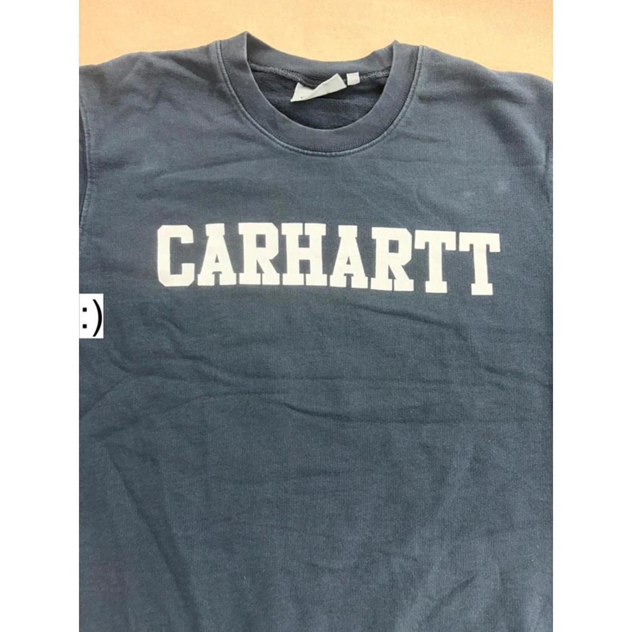 Carhartt Logo Crewneck Sweatshirt – Navy Blue (Size S) image 4
