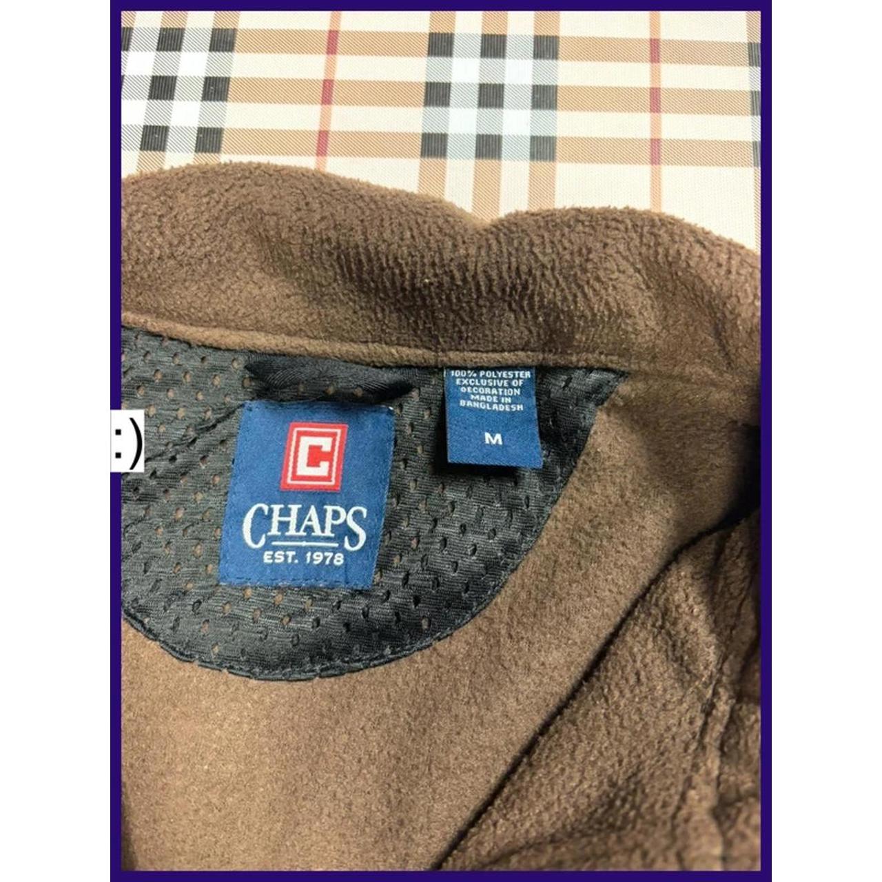 CHAPS Brown Fleece Jacket • Size M • Outdoor Nylon Panel Zip-Up image 3