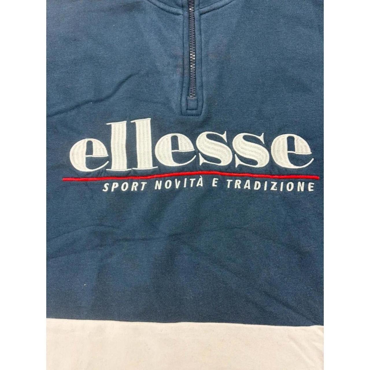 Ellesse 1/4 Zip Sweatshirt – Navy / White / Red – Colorblock – Size XS image 2