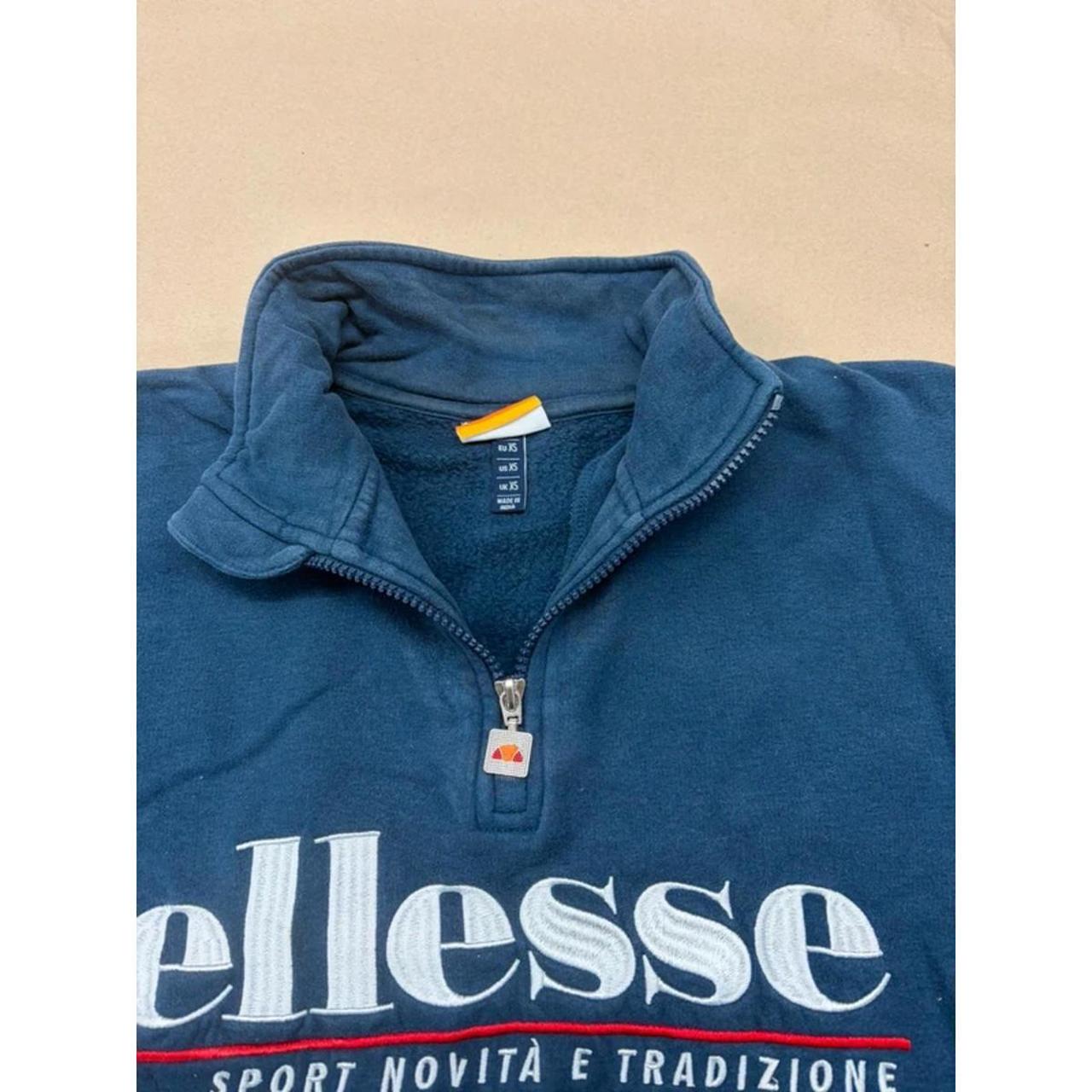 Ellesse 1/4 Zip Sweatshirt – Navy / White / Red – Colorblock – Size XS image 3