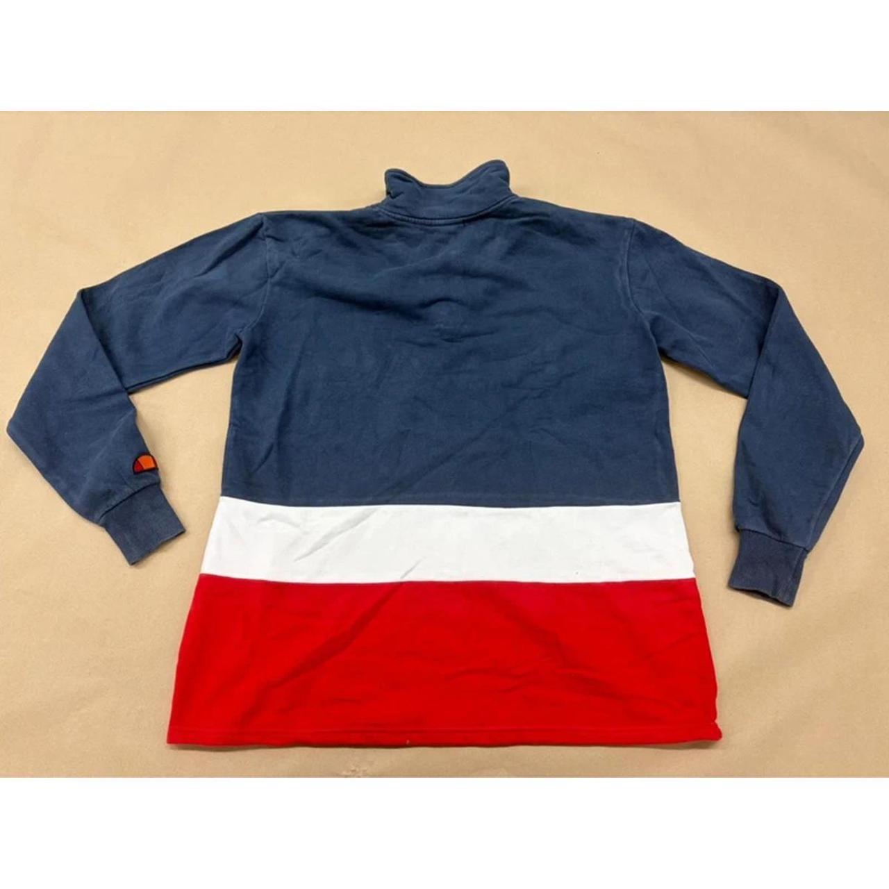 Ellesse 1/4 Zip Sweatshirt – Navy / White / Red – Colorblock – Size XS image 5